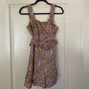 lavender brown jaguar romper